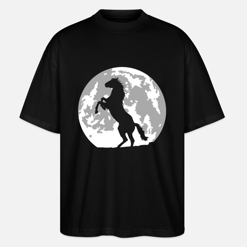 cheval lune - T-shirt bio Blaster 2.0 coupe oversize Stanley/Stella Unisexe - noir