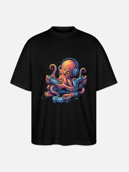 Gambling Octopus – My Gaming Octopus - Stanley/Stella Oversized Unisex Organic T-shirt Blaster 2.0 - black