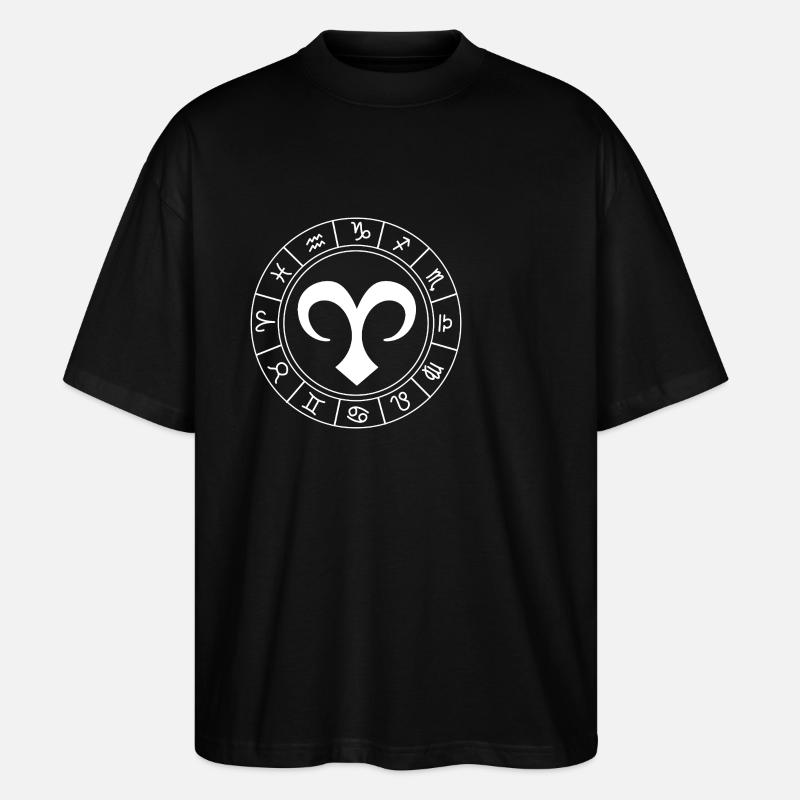 Sternzeichen Widder - Stanley/Stella Oversized Unisex Bio T-Shirt Blaster 2.0 - Schwarz