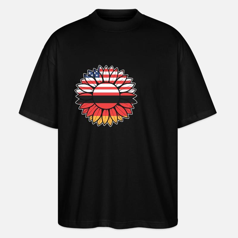 Amerikanisch Deutsch - Stanley/Stella Oversized Unisex Bio T-Shirt Blaster 2.0 - Schwarz