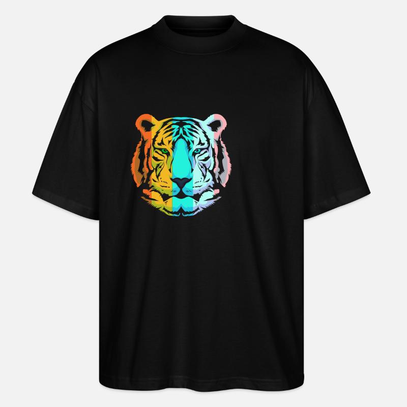 Weißer Tiger - Stanley/Stella Oversized Unisex Bio T-Shirt Blaster 2.0 - Schwarz