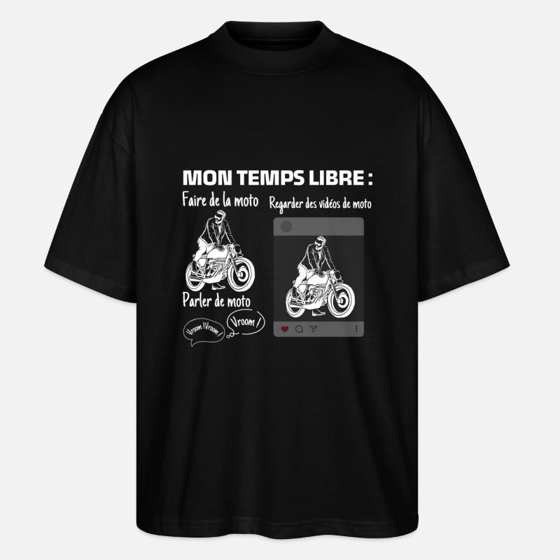 Mon temps libre : 100% moto - T-shirt bio Blaster 2.0 coupe oversize Stanley/Stella Unisexe - noir