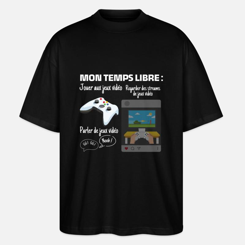 Meine Freizeit: 100% Gaming - Stanley/Stella Oversized Unisex Bio T-Shirt Blaster 2.0 - Schwarz