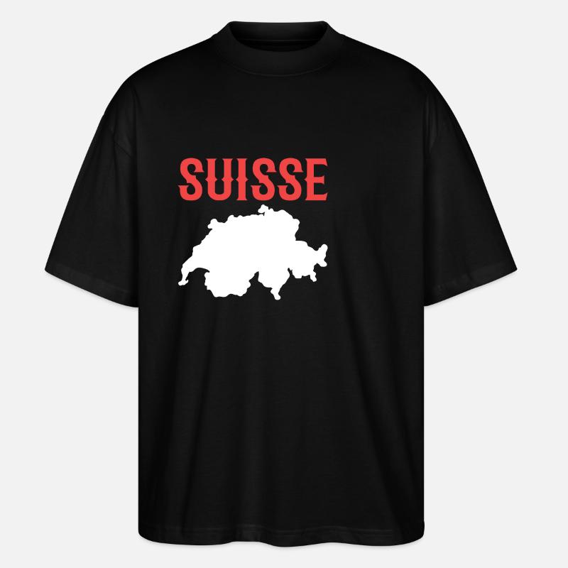 Schweiz Schweizer Schweizerdeutsch - Stanley/Stella Oversized Unisex Bio T-Shirt Blaster 2.0 - Schwarz