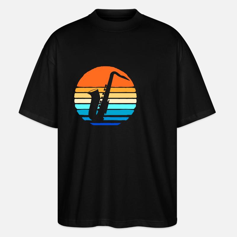 Saxophon Saxophonist - Stanley/Stella Oversized Unisex Bio T-Shirt Blaster 2.0 - Schwarz
