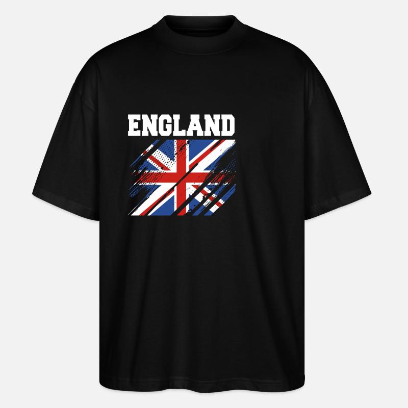 England Englisch - Stanley/Stella Oversized Unisex Bio T-Shirt Blaster 2.0 - Schwarz