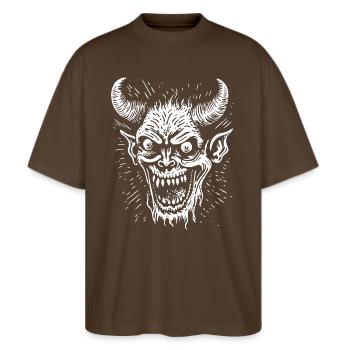 Freaking Weird - Stanley/Stella Oversized Unisex Organic T-shirt Blaster 2.0 - mocha - Front - Alina (178cm) & Michal (187cm)