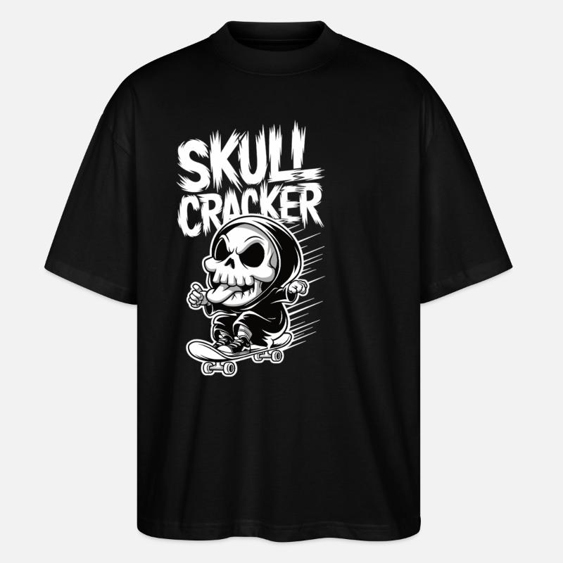 Skull Cracker Skateboard - Stanley/Stella Oversized Unisex Bio T-Shirt Blaster 2.0 - Schwarz
