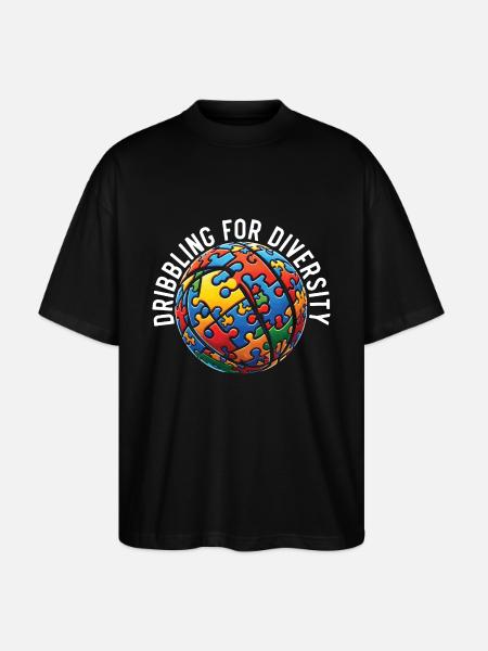 Autism basketball player - Stanley/Stella Oversized Unisex Organic T-shirt Blaster 2.0 - black