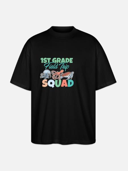 1. Klasse Exkursionstrupp Spaß Meeresbewohner - Stanley/Stella Oversized Unisex Bio T-Shirt Blaster 2.0 - Schwarz