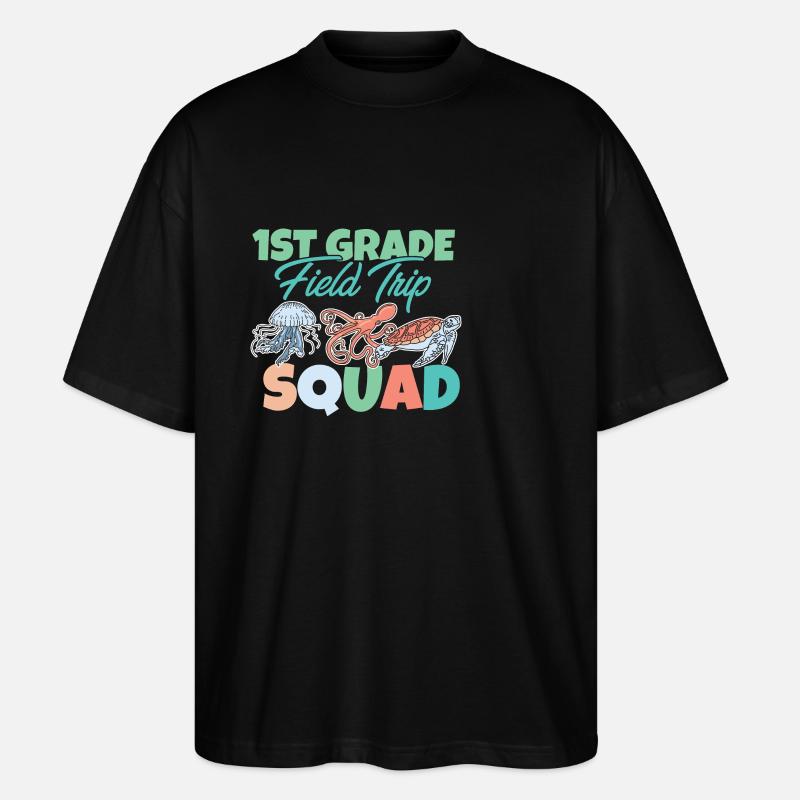 1. Klasse Exkursionstrupp Spaß Meeresbewohner - Stanley/Stella Oversized Unisex Bio T-Shirt Blaster 2.0 - Schwarz