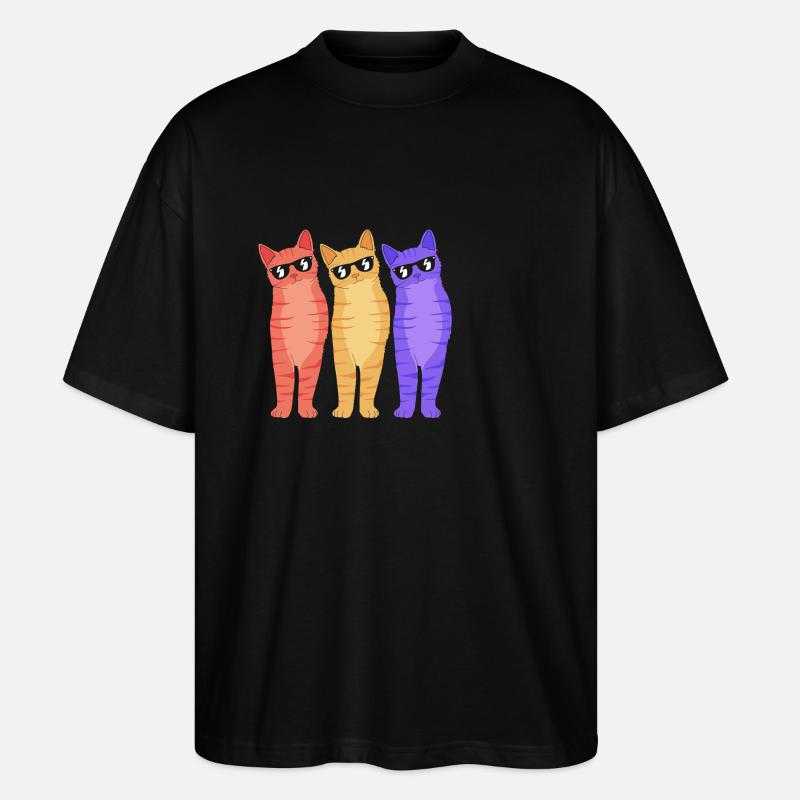 Tabby Katze - Stanley/Stella Oversized Unisex Bio T-Shirt Blaster 2.0 - Schwarz