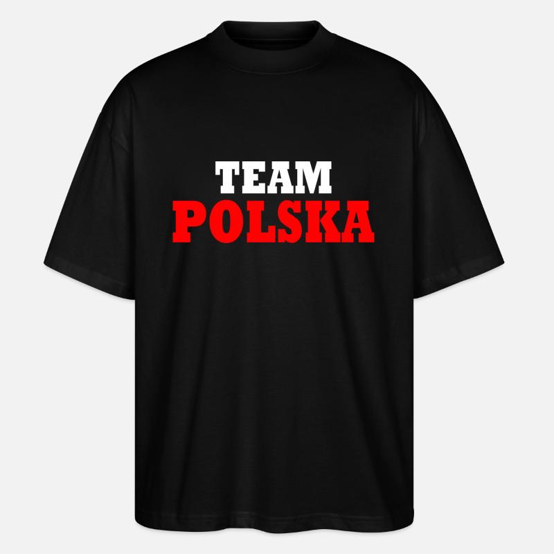 Team polska - Stanley/Stella Oversized Unisex Bio T-Shirt Blaster 2.0 - Schwarz