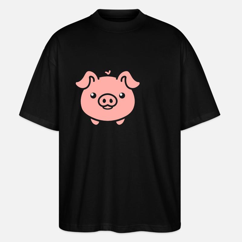 Schwein - Stanley/Stella Oversized Unisex Bio T-Shirt Blaster 2.0 - Schwarz