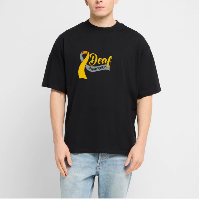 Deaf Deaf Deaf Sign Language Stanley/Stella Oversized Unisex Organic T-shirt Blaster 2.0