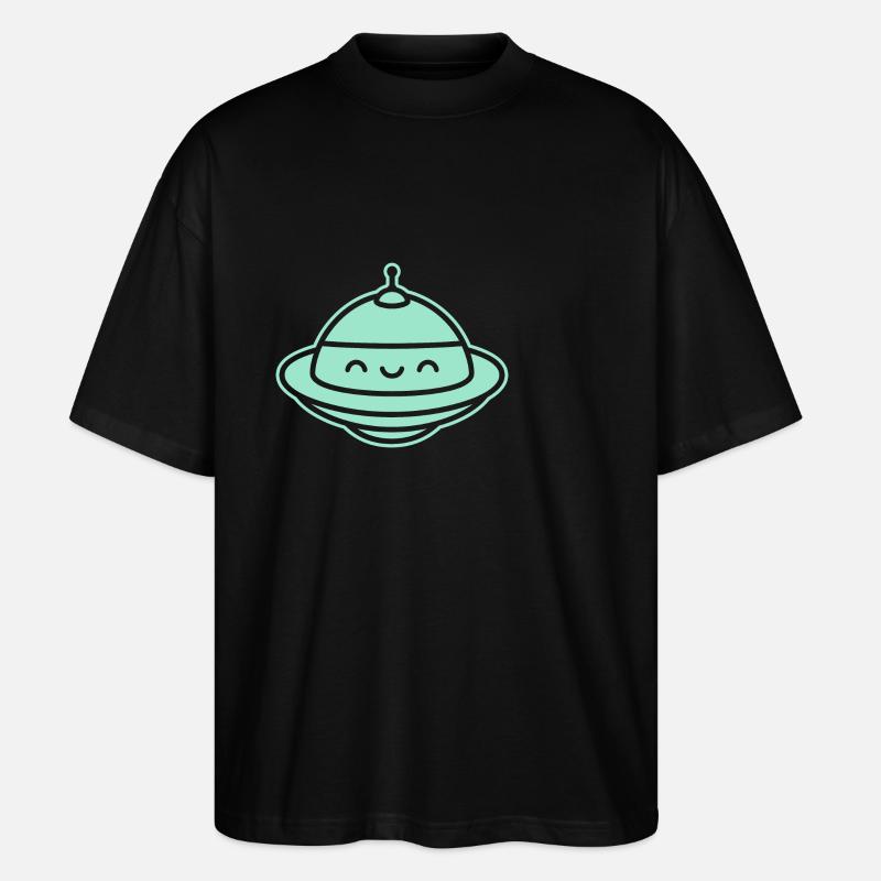 fliegende Untertasse - Stanley/Stella Oversized Unisex Bio T-Shirt Blaster 2.0 - Schwarz
