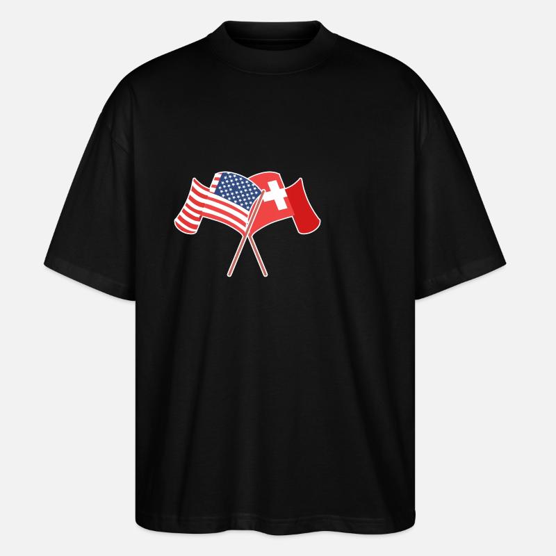 Schweiz Schweizer Schweizerdeutsch - Stanley/Stella Oversized Unisex Bio T-Shirt Blaster 2.0 - Schwarz