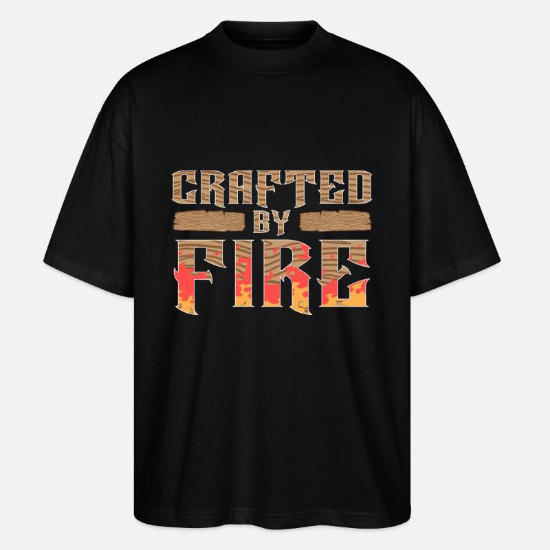 Wood-burning pyrography master carpenter - Stanley/Stella Oversized Unisex Organic T-shirt Blaster 2.0 - black
