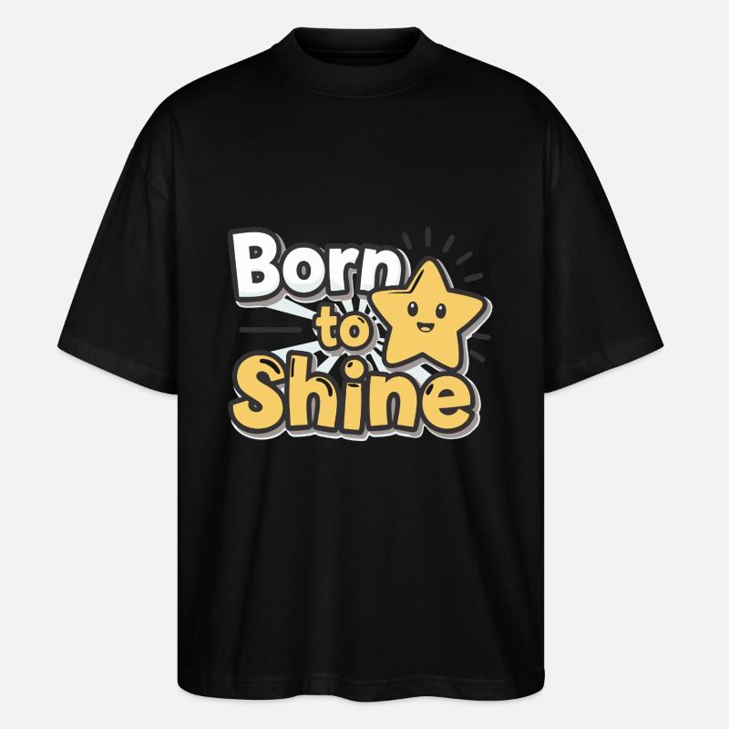 Né pour briller – Strahlender Stern - T-shirt bio Blaster 2.0 coupe oversize Stanley/Stella Unisexe - noir