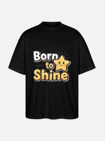 Né pour briller – Strahlender Stern - T-shirt bio Blaster 2.0 coupe oversize Stanley/Stella Unisexe - noir