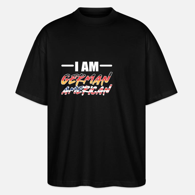 Amerikanisch Deutsch - Stanley/Stella Oversized Unisex Bio T-Shirt Blaster 2.0 - Schwarz