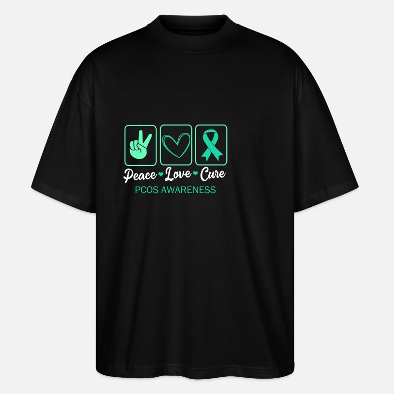 Pcos-Bewusstsein - Stanley/Stella Oversized Unisex Bio T-Shirt Blaster 2.0 - Schwarz