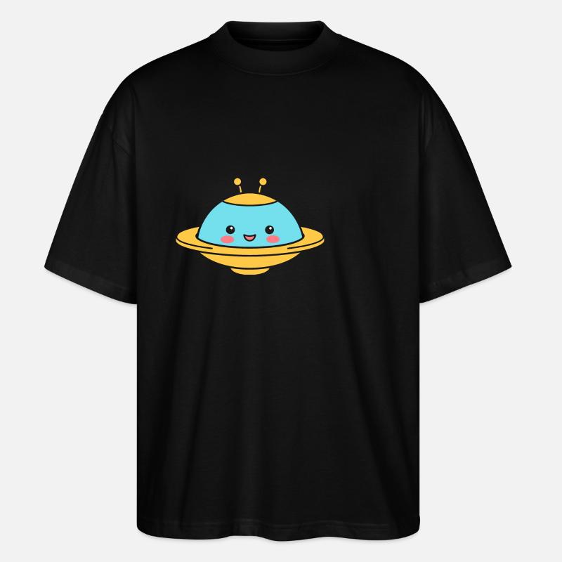 fliegende Untertasse - Stanley/Stella Oversized Unisex Bio T-Shirt Blaster 2.0 - Schwarz