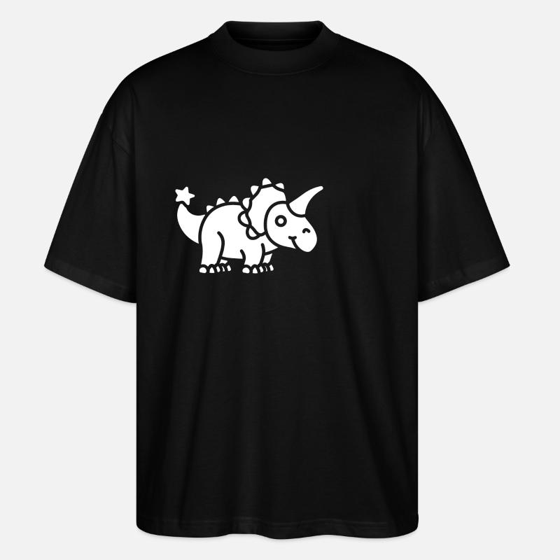 Triceratops - Stanley/Stella Oversized Unisex Bio T-Shirt Blaster 2.0 - Schwarz