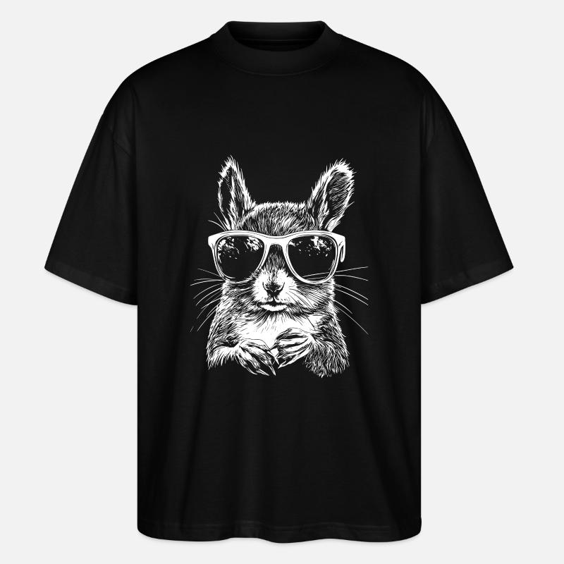 Cool Squirrel Sunglasses Summer - Stanley/Stella Oversized Unisex Organic T-shirt Blaster 2.0 - black