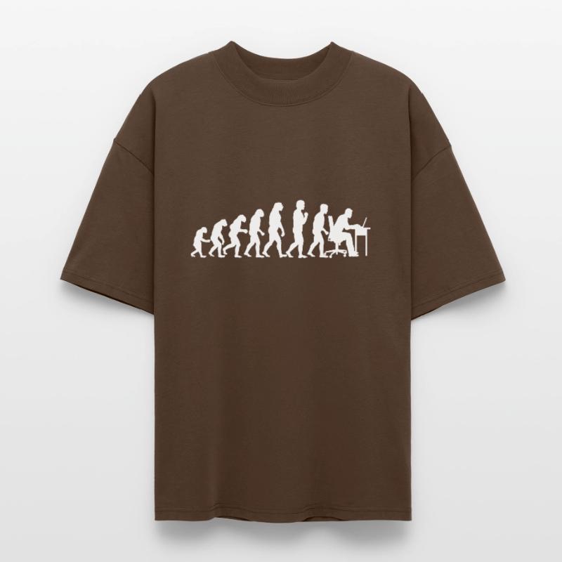Evolution Computer Technician Nerd Programming Stanley/Stella Oversized Unisex Organic T-shirt Blaster 2.0