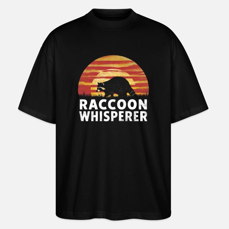 Raccoon Whisperer - Stanley/Stella Oversized Unisex Bio T-Shirt Blaster 2.0 - Schwarz