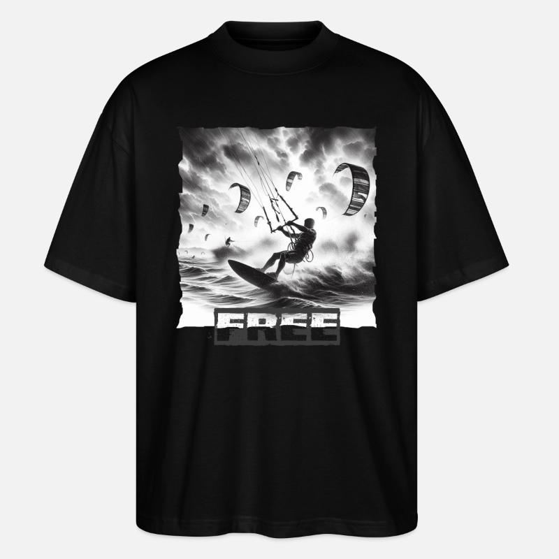 Kitesurf - T-shirt bio Blaster 2.0 coupe oversize Stanley/Stella Unisexe - noir