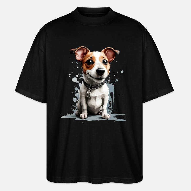 HUND JACK RUSSEL TERRIER - Stanley/Stella Oversized Unisex Bio T-Shirt Blaster 2.0 - Schwarz
