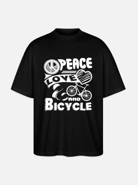 Bicycle Peace Love Bicycle - Stanley/Stella Oversized Unisex Organic T-shirt Blaster 2.0 - black