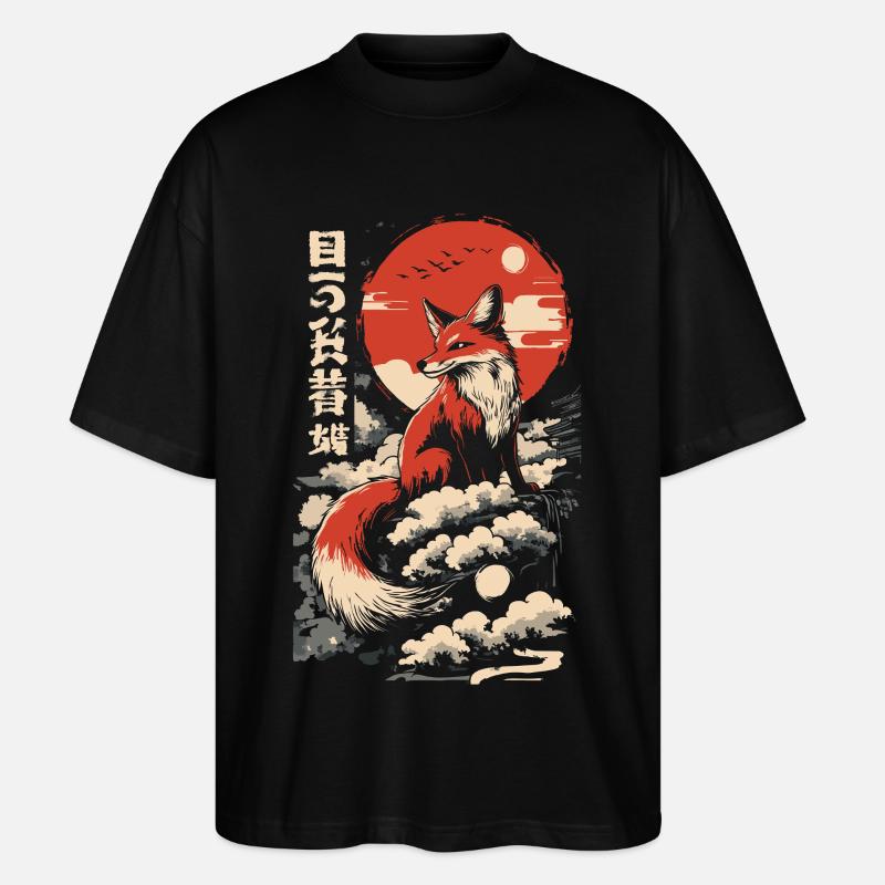 Fuchs Kitsune Japan - Stanley/Stella Oversized Unisex Bio T-Shirt Blaster 2.0 - Schwarz