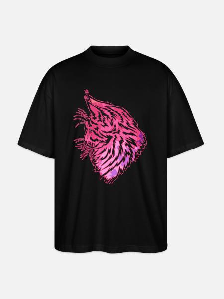 Cute Maine coon cat - Stanley/Stella Oversized Unisex Organic T-shirt Blaster 2.0 - black