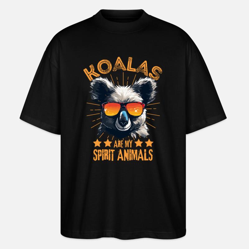 Koala mit Sonnenbrille - Stanley/Stella Oversized Unisex Bio T-Shirt Blaster 2.0 - Schwarz