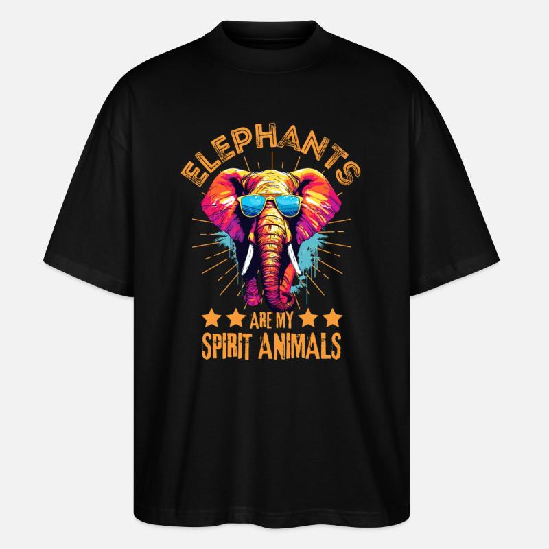 Elefant mit Sonnenbrille - Stanley/Stella Oversized Unisex Bio T-Shirt Blaster 2.0 - Schwarz