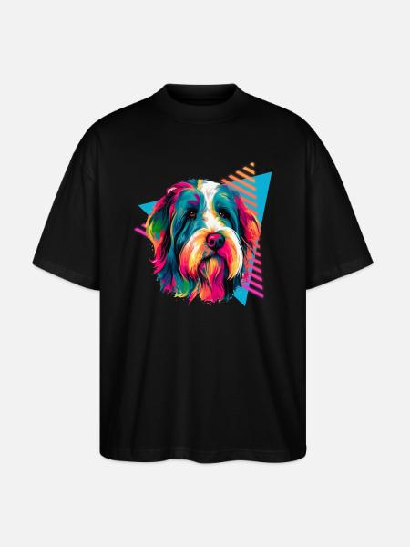 Bearded Collie 80s Style - Stanley/Stella Oversized Unisex Organic T-shirt Blaster 2.0 - black