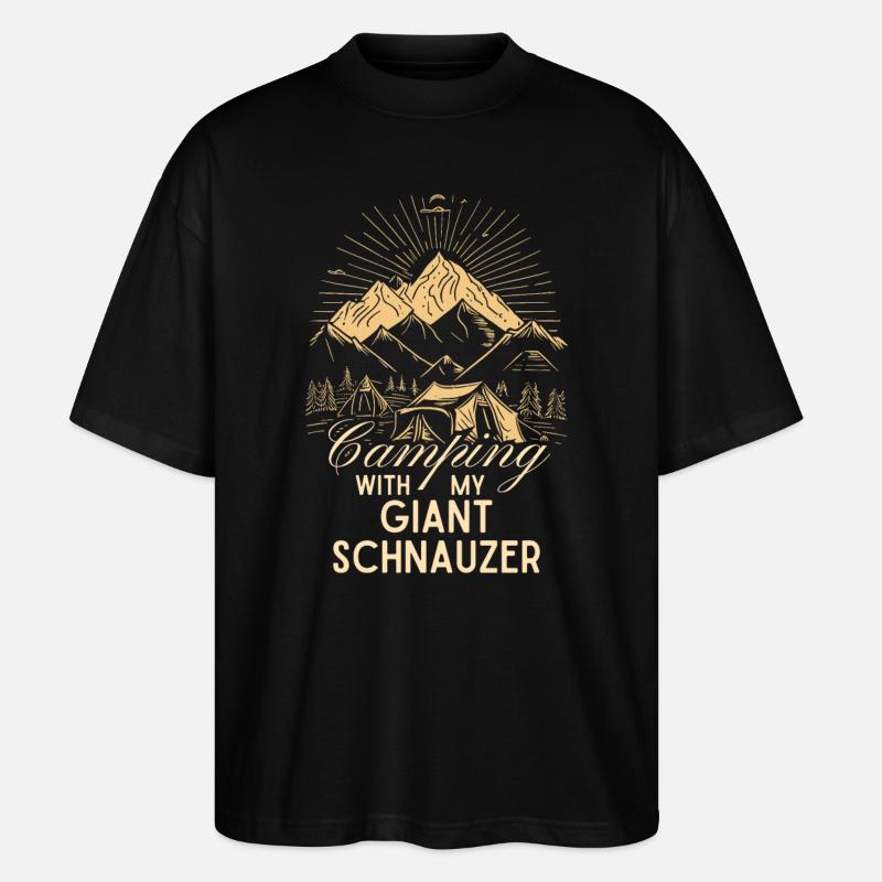 Camping de Schnauzer géant - T-shirt bio Blaster 2.0 coupe oversize Stanley/Stella Unisexe - noir