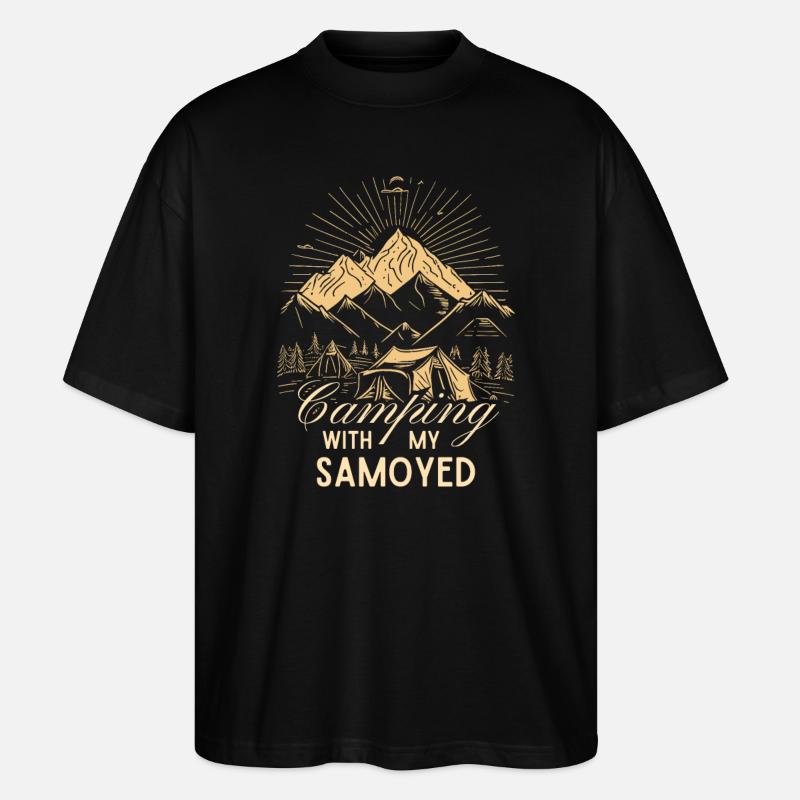 Samoyed Camping - Stanley/Stella Oversized Unisex Organic T-shirt Blaster 2.0 - black