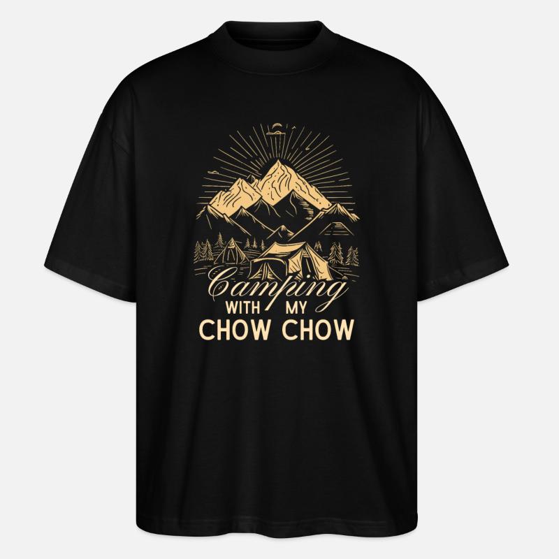 Chow Chow Camping Camping Randonnée - T-shirt bio Blaster 2.0 coupe oversize Stanley/Stella Unisexe - noir