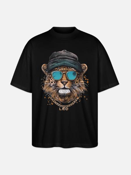 Leopard - Stanley/Stella Oversized Unisex Organic T-shirt Blaster 2.0 - black