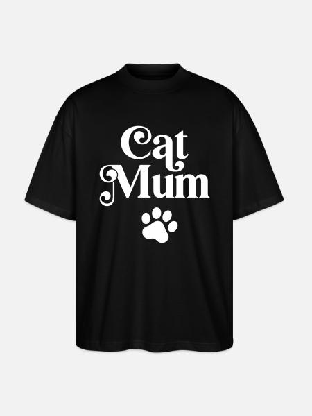 Cat Mum - Stanley/Stella Oversized Unisex Organic T-shirt Blaster 2.0 - black