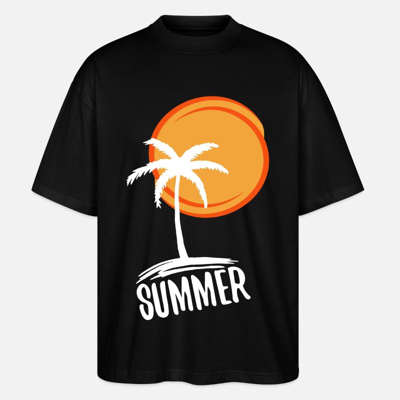 Urlaub und Sommer im Paradies (weiß) - Stanley/Stella Oversized Unisex Bio T-Shirt Blaster 2.0 - Schwarz
