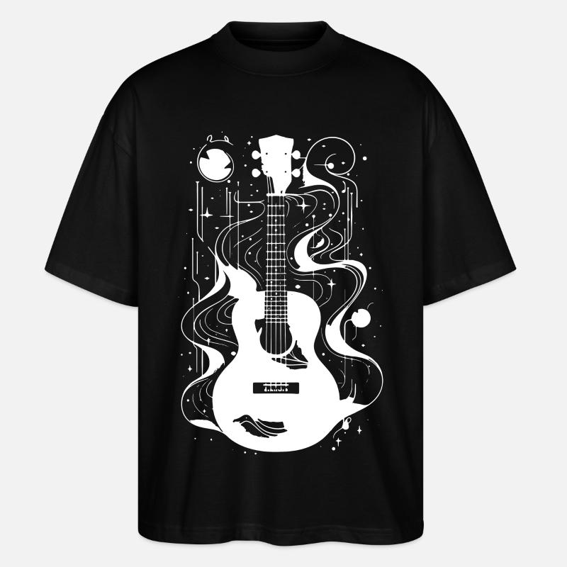 Ukulele Zeichnung - Stanley/Stella Oversized Unisex Bio T-Shirt Blaster 2.0 - Schwarz
