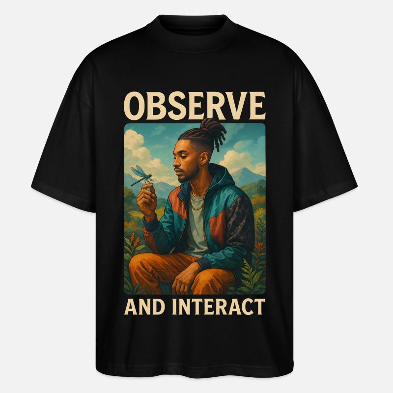Observe & Interact - Stanley/Stella Oversized Unisex Bio T-Shirt Blaster 2.0 - Schwarz