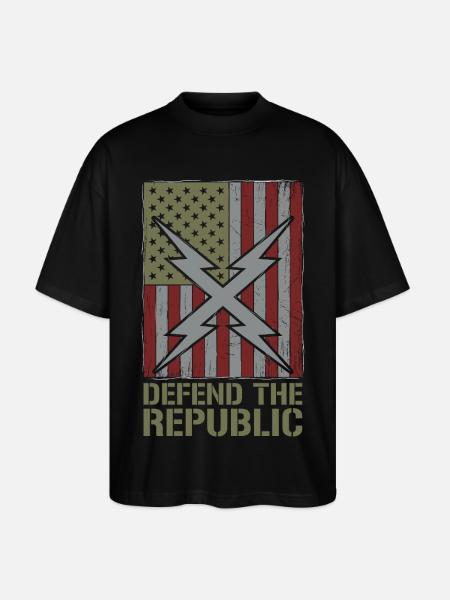 Defend The Republic USA Flag - Stanley/Stella Oversized Unisex Organic T-shirt Blaster 2.0 - black