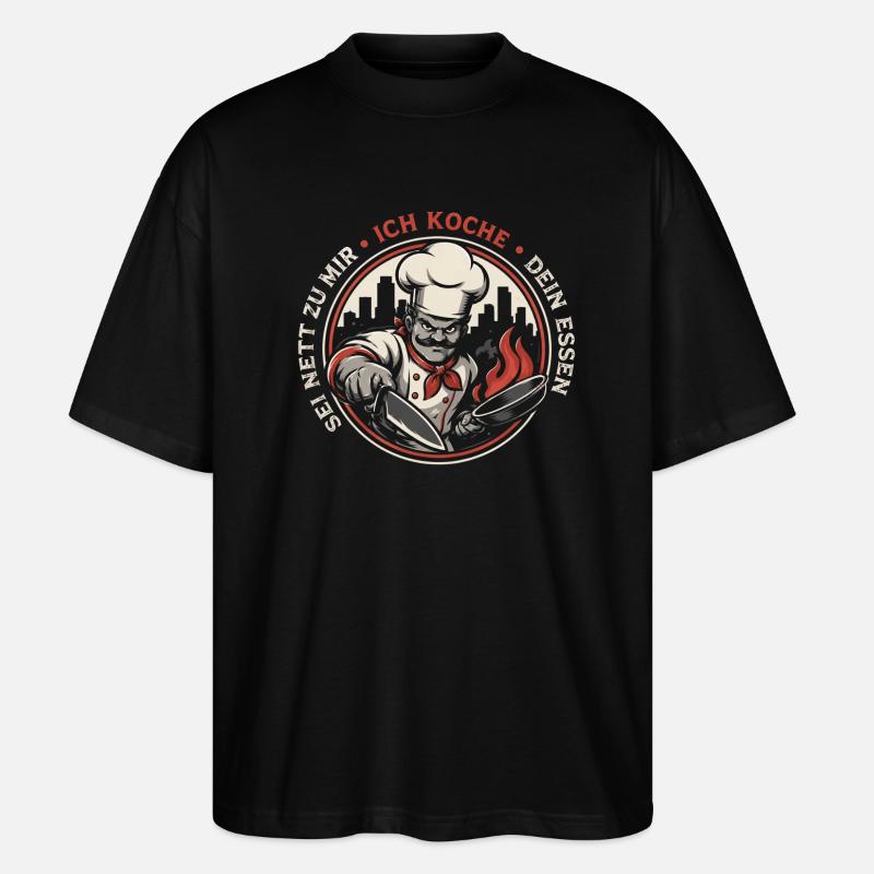Küchenchef Feuerbadge Retro - Stanley/Stella Oversized Unisex Bio T-Shirt Blaster 2.0 - Schwarz