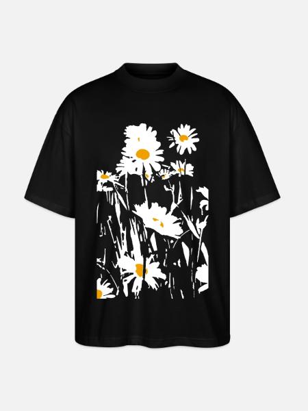 DAISIES - Stanley/Stella Oversized Unisex Organic T-shirt Blaster 2.0 - black